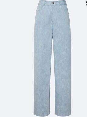 Lapointe cotton Slouchy pant washed denim fabrication relax straight leg size 2